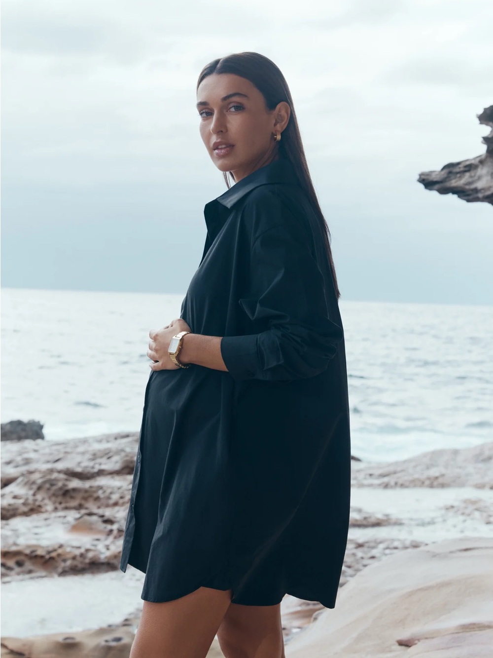 Legoe Heritage | COTTON POPLIN SHIRTDRESS (WASHED NAVY) | SIZE 3 | NWT
